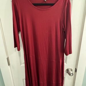 Eileen Fisher Rich Red Long Sleeve Dress